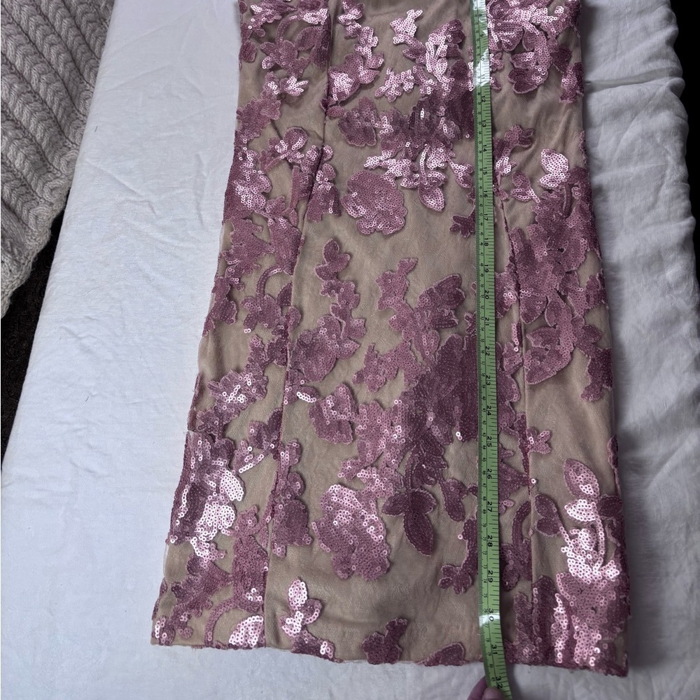 Va Va Voom Women’s Pink Sequin Above Knee Mini Dress High collar Zip back Size M - Picture 11 of 12